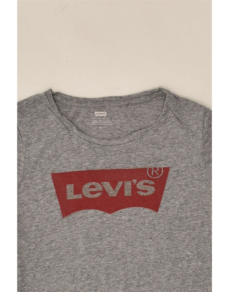 LEVI'S Womens San Francisco Graphic T-Shirt Top UK 10 Small Grey Flecked | Vintage Levi's | Thrift | Second-Hand Levi's | Used Clothing | Messina Hembry 