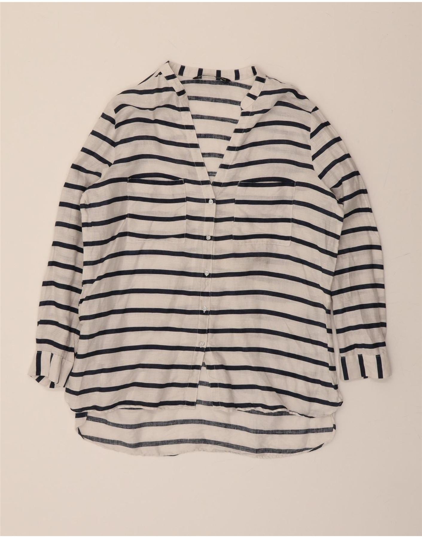 Camicia e camicetta da donna ZARA, taglia UK 16, in lino a righe