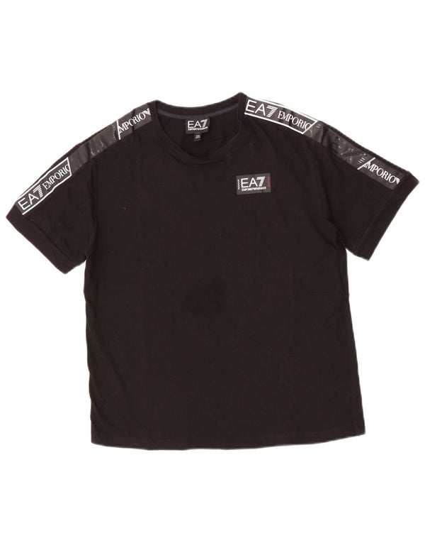 Emporio Armani Boys Graphic T-Shirt Top 11-12 Years Black