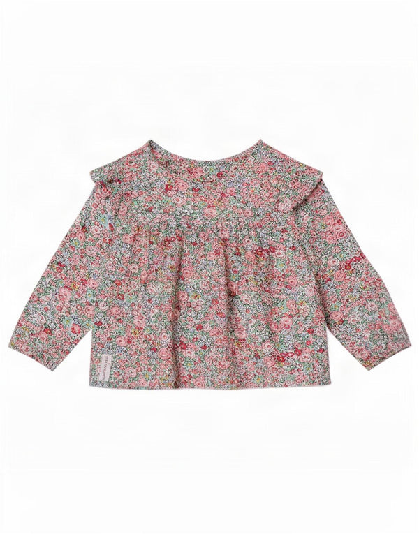 Joules Baby Girls Top Long Sleeve 12-18 Months Multicoloured Floral Viscose