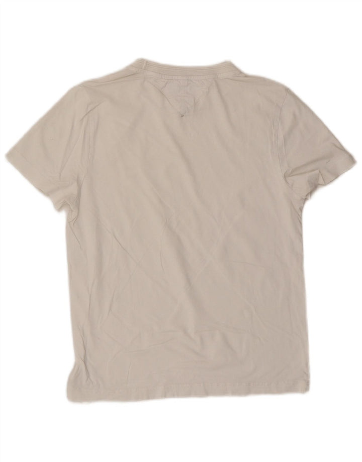 TOMMY HILFIGER Womens T-Shirt Top UK 10 Small White Cotton