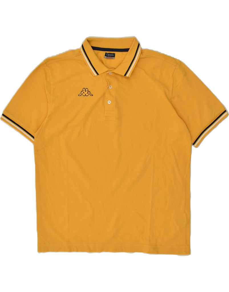 KAPPA Mens Slim Polo Shirt XL Yellow Cotton | Vintage Kappa | Thrift | Second-Hand Kappa | Used Clothing | Messina Hembry 