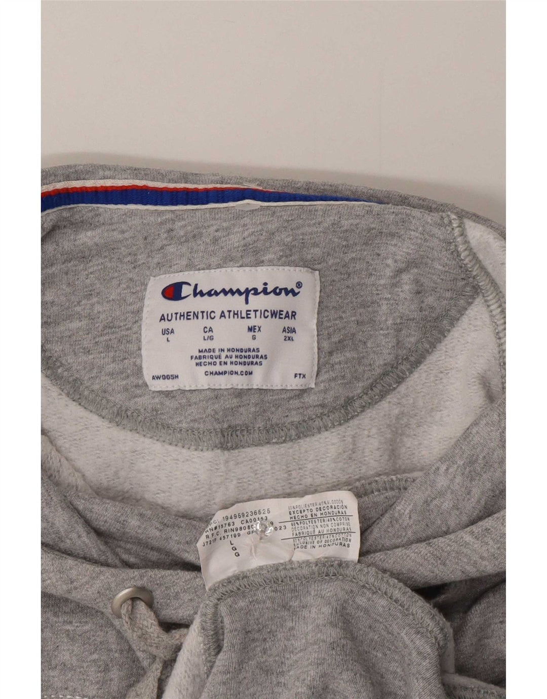 Champion Womens Hoodie Jumper UK 16 Large Grey Polyester