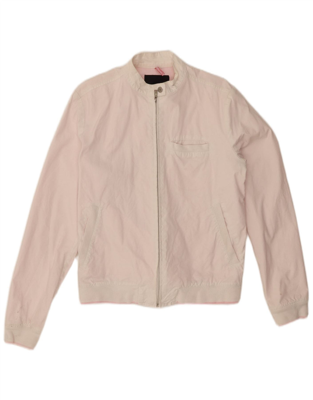 SERGIO TACCHINI Womens Bomber Jacket IT 46 Large Off White Cotton