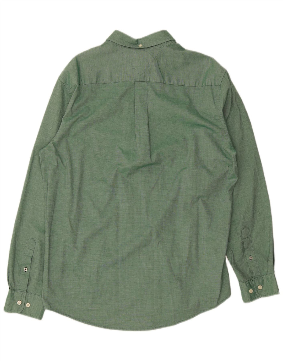 Tommy Hilfiger Mens Classic Fit Shirt Large Green Cotton