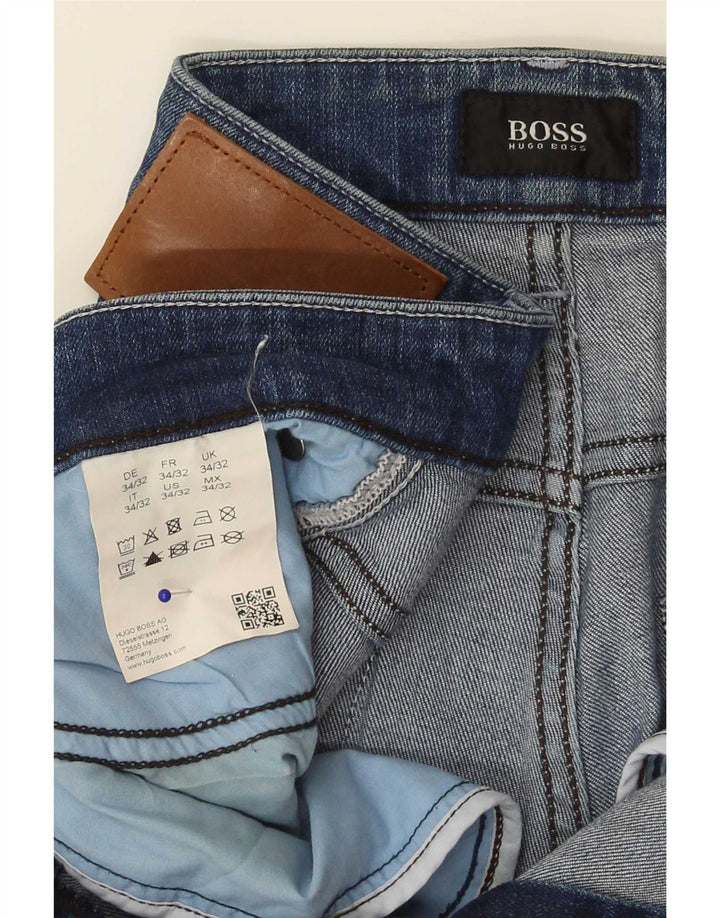 Hugo Boss Mens Slim Jeans W34 L32 Blue Cotton