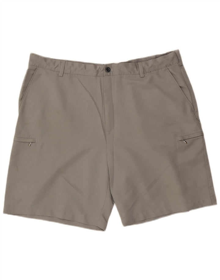 Izod Mens Cargo Shorts W40 XL Grey Polyester