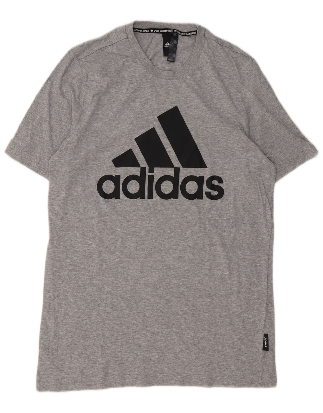 ADIDAS Mens Graphic T-Shirt Top Medium Grey Flecked Cotton