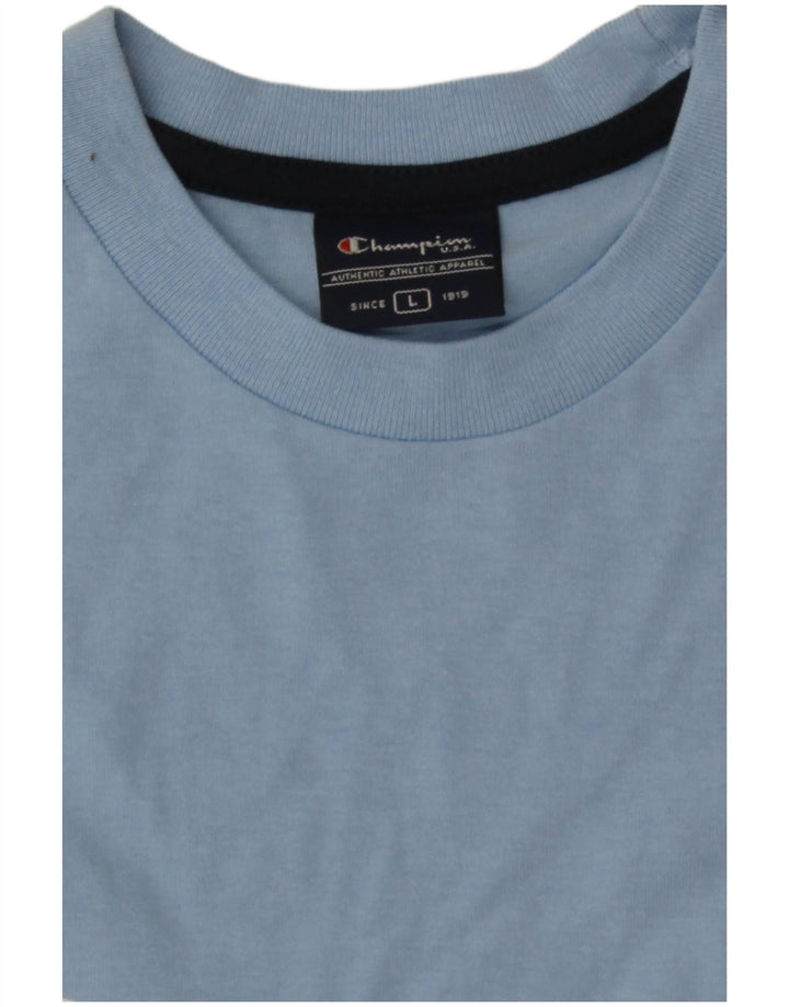 Champion Mens Graphic T-Shirt Top Large Blue