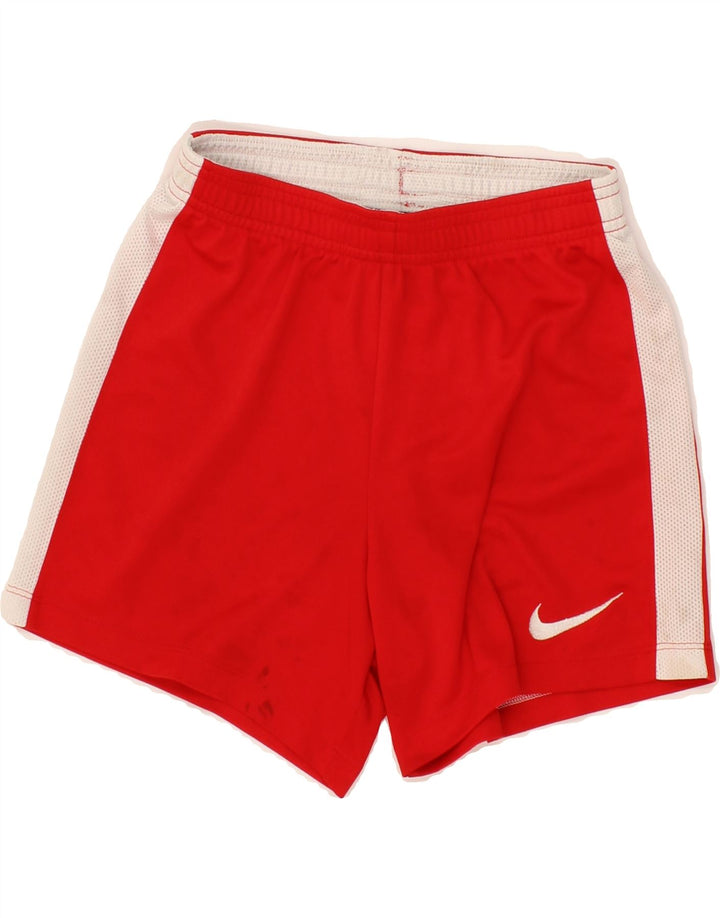NIKE Boys Dri Fit Sport Shorts 8-9 Years Small Red Colourblock Polyester Vintage Nike and Second-Hand Nike from Messina Hembry 