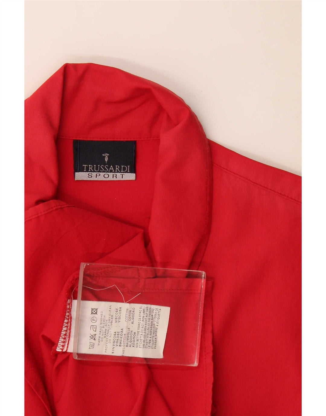 Trussardi Womens Shirt UK 16 Large Red Viscose