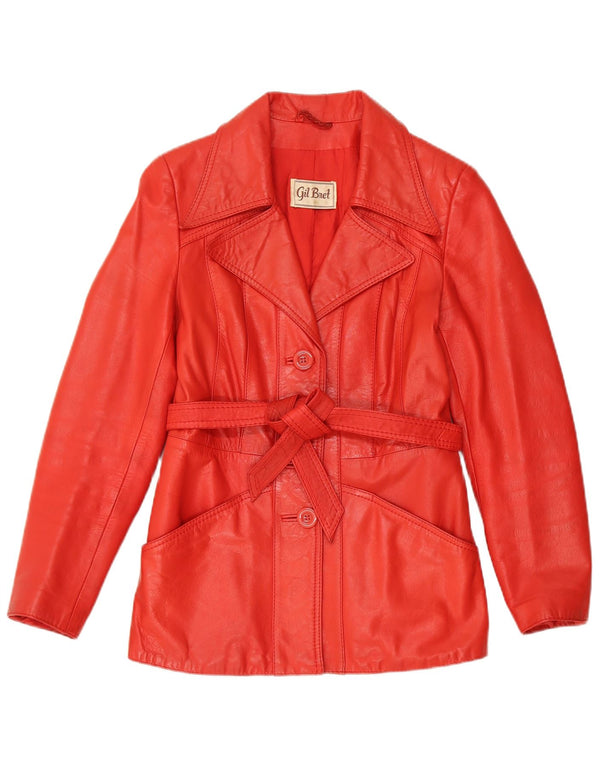 Gil Bret Womens Leather Jacket EU 38 Medium Red Leather