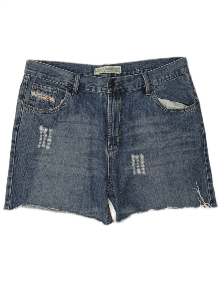 Diesel Mens Distressed Denim Shorts W38 XL Blue Cotton