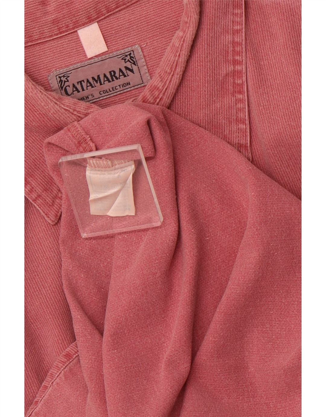CATAMARAN Mens Corduroy Shirt Large Pink Cotton
