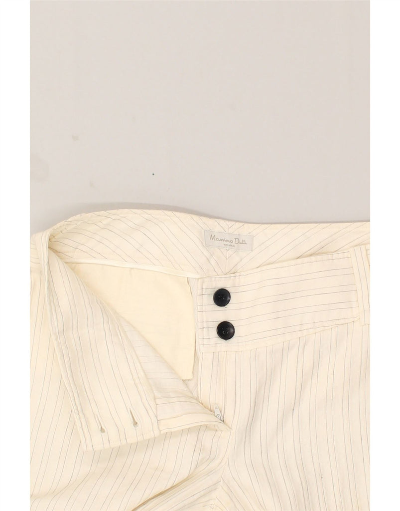 MASSIMO DUTTI Womens Straight Capri Trousers W28 L19  Off White Pinstripe | Vintage Massimo Dutti | Thrift | Second-Hand Massimo Dutti | Used Clothing | Messina Hembry 