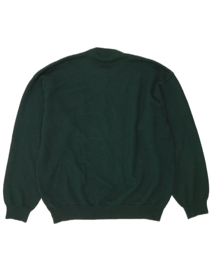 Barisal Mens Crew Neck Jumper Sweater 2XL Green Striped Wool