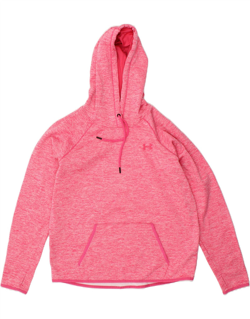 UNDER ARMOUR Womens Hoodie Jumper UK 16 Large Pink Flecked Polyester | Vintage Under Armour | Thrift | Second-Hand Under Armour | Used Clothing | Messina Hembry 