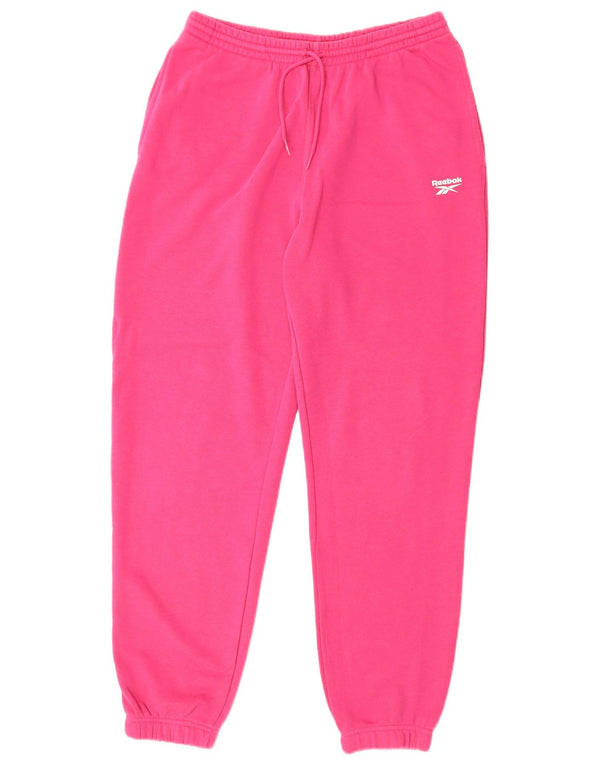 Reebok Womens Tracksuit Trousers Joggers UK 14 Medium  Pink Cotton