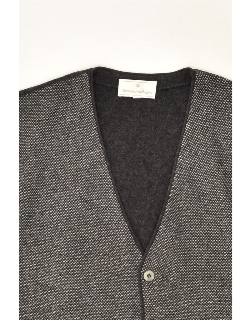 ERMENEGILDO ZEGNA Mens Waistcoat IT 48 Medium Grey Colourblock Wool | Vintage Ermenegildo Zegna | Thrift | Second-Hand Ermenegildo Zegna | Used Clothing | Messina Hembry 