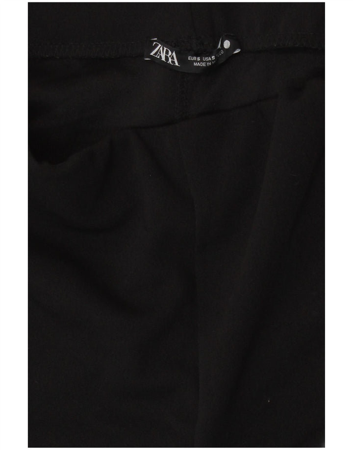 Zara Womens Wide Leg Casual Trousers Small W26 L29 Black Polyester