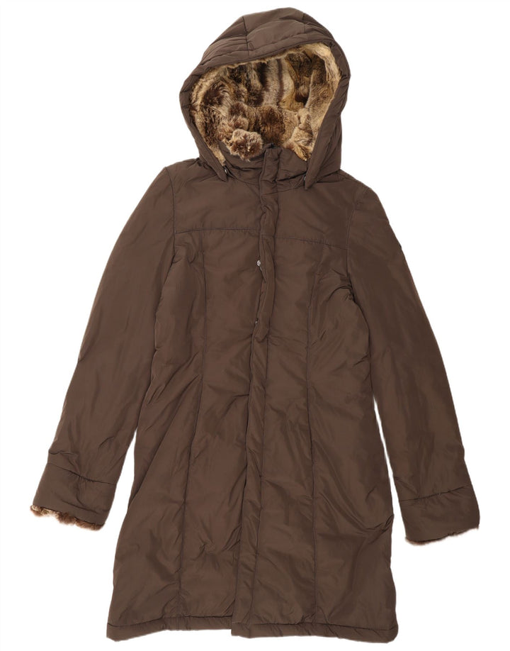 Refrigiwear Womens Hooded Padded Coat IT 46 Large Brown Polyester