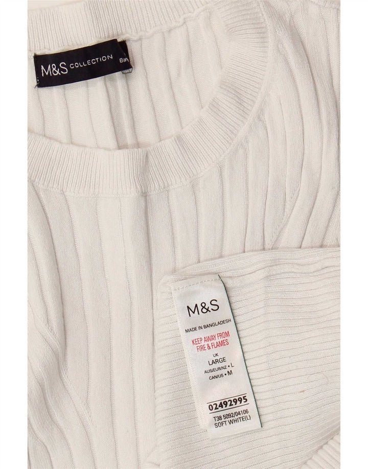 Marks & Spencer Womens Vest Tank Top UK 14 Large White Viscose