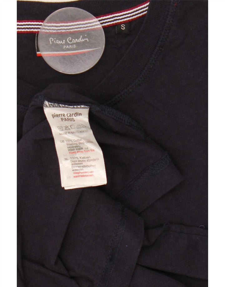 Pierre Cardin Mens Top Long Sleeve Small Navy Blue Cotton