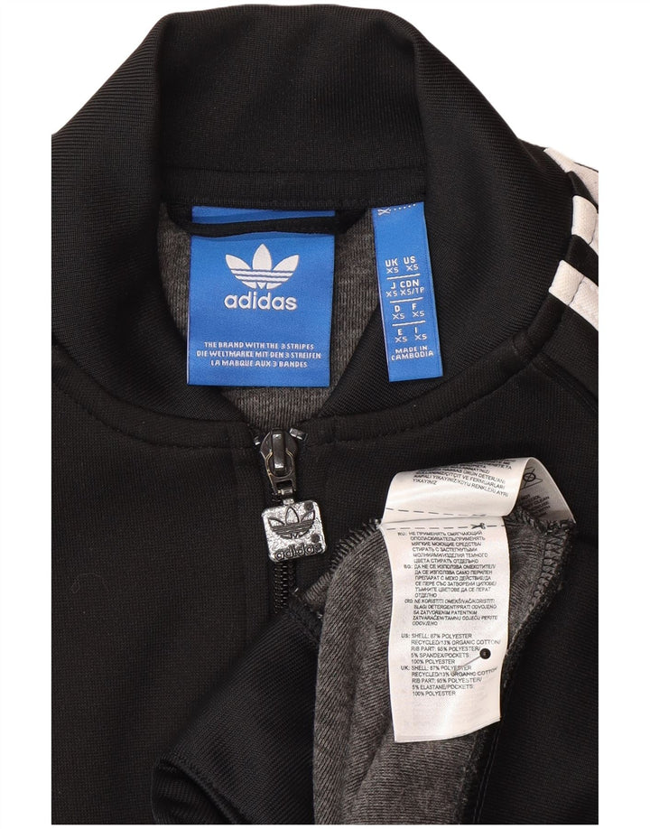 Adidas Womens Tracksuit Top Jacket UK 6 XS Black