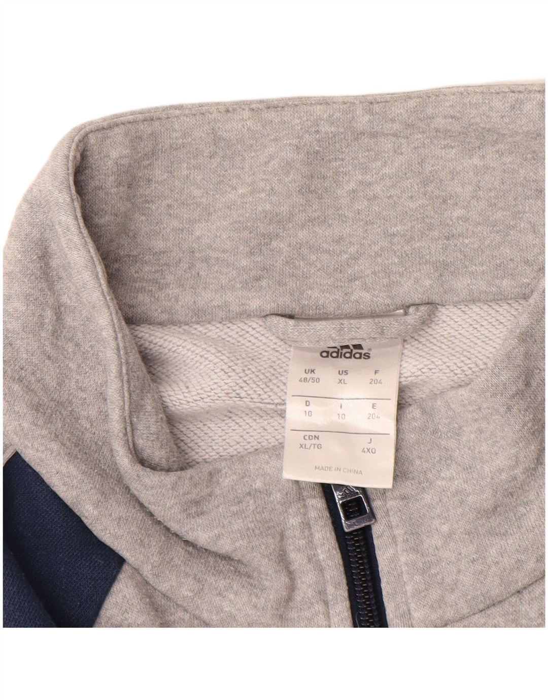 ADIDAS Mens Tracksuit Top Jacket UK 48/50 XL Grey Colourblock Cotton