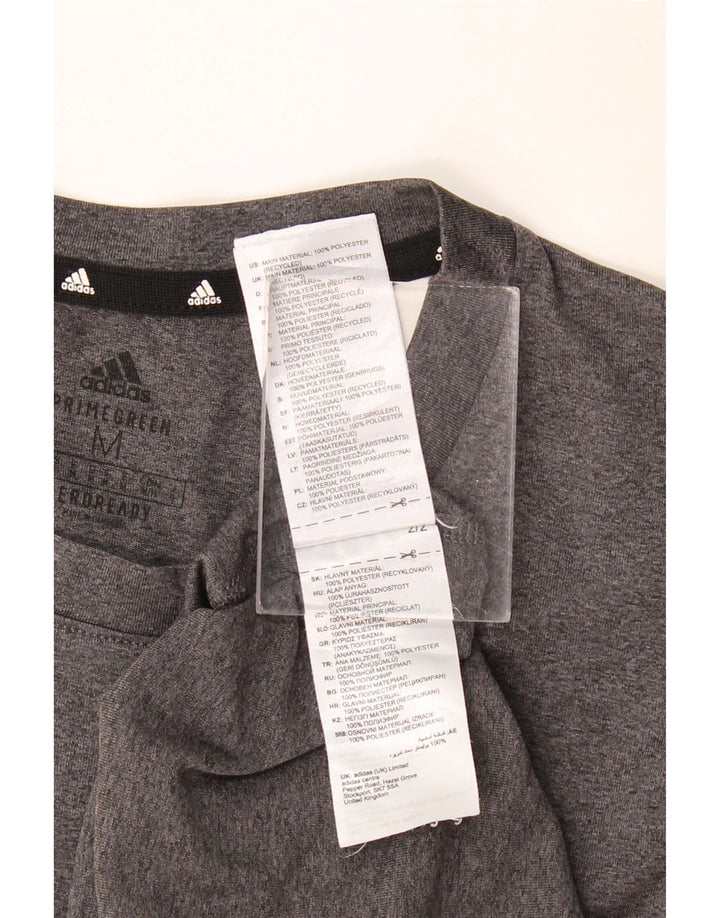 ADIDAS Mens Aeroready Graphic T-Shirt Top Medium Grey Polyester