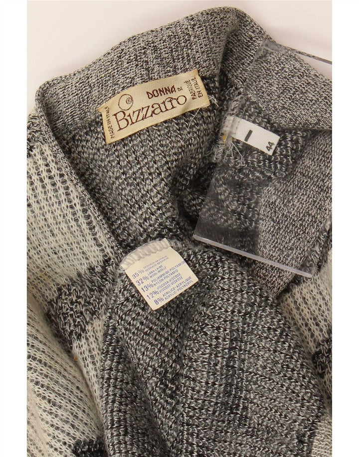 Bizzarro Womens Oversized Cardigan Sweater IT 44 Medium Grey Geometric