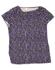 BANANA REPUBLIC Womens T-Shirt Top UK 16 Large Blue Polka Dot Viscose