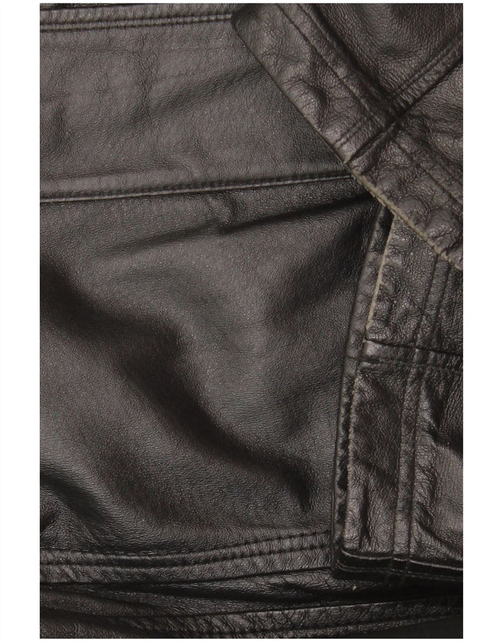 Canda Mens Leather Jacket IT 52 XL Black Leather