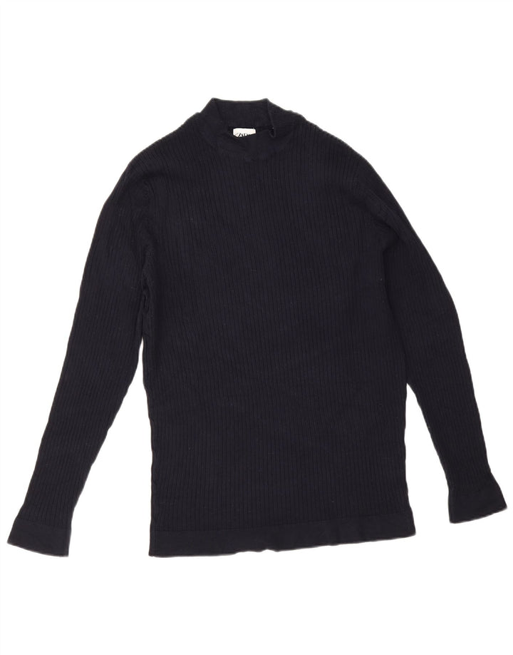 Zara Mens Turtle Neck Jumper Sweater XL Navy Blue