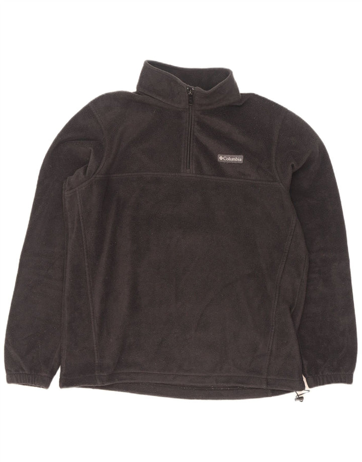 Columbia Mens Zip Neck Fleece Jumper Large Black Polyester
