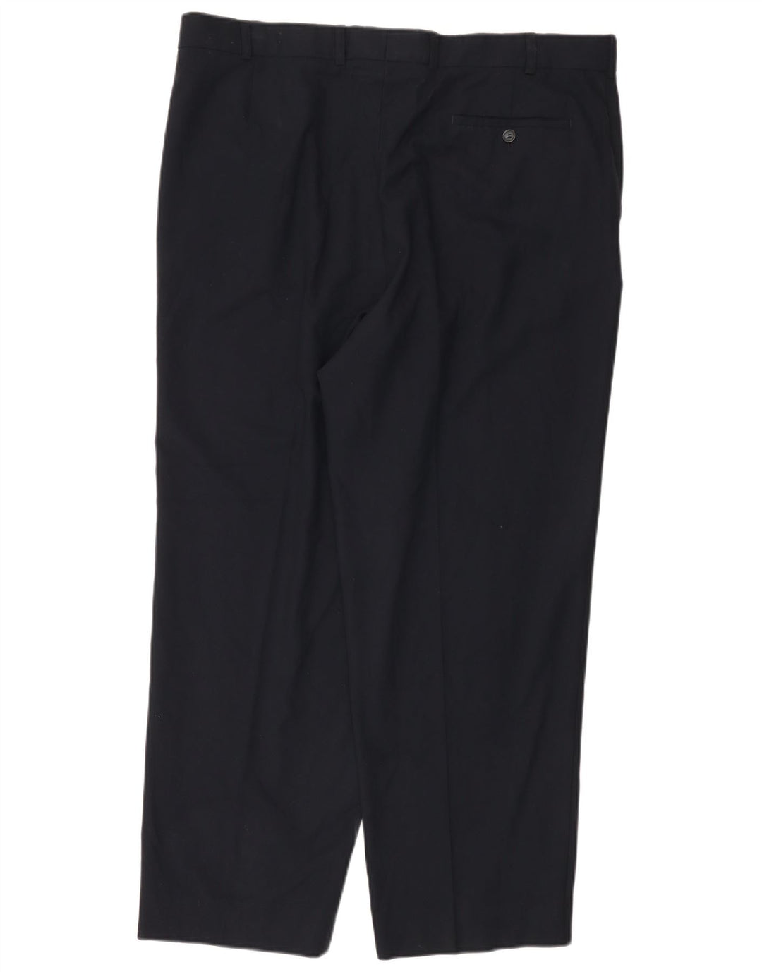 Marks & Spencer Mens Straight Suit Trousers W40 L29 Navy Blue Polyester