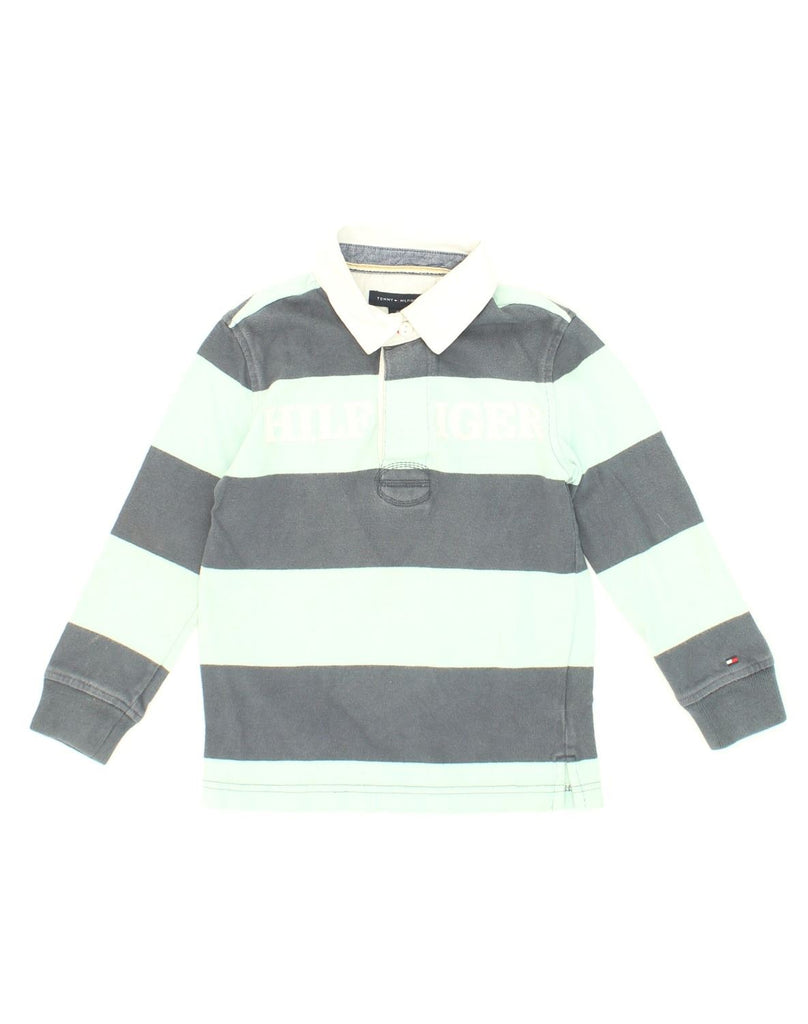 TOMMY HILFIGER Boys Polo Neck Sweatshirt Jumper 4-5 Years XS Grey | Vintage Tommy Hilfiger | Thrift | Second-Hand Tommy Hilfiger | Used Clothing | Messina Hembry 