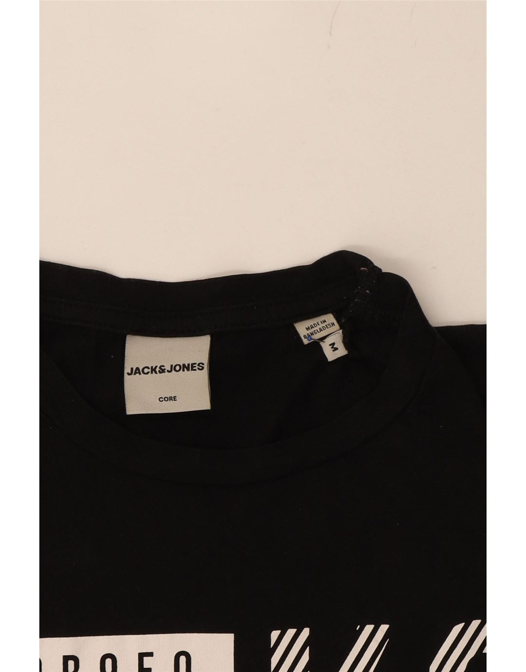 JACK & JONES Mens Core Graphic T-Shirt Top Medium Black Cotton Vintage Jack & Jones and Second-Hand Jack & Jones from Messina Hembry 