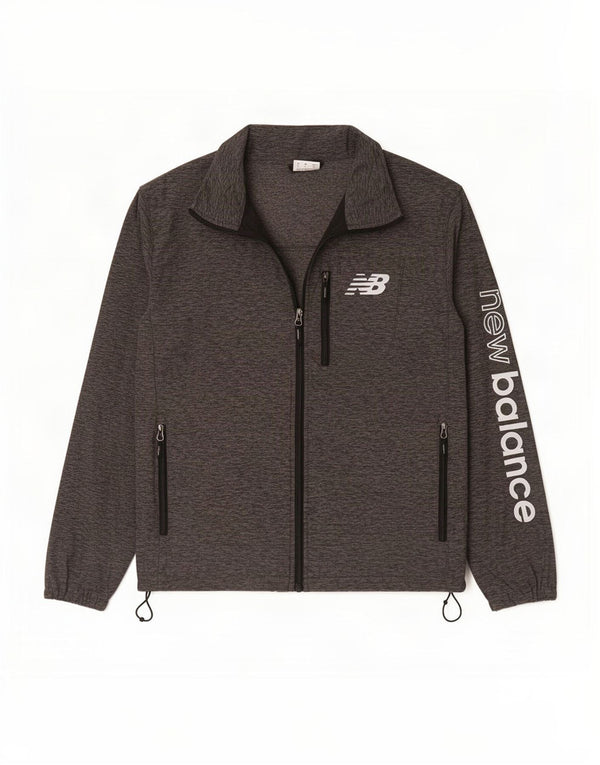 New Balance Mens Graphic Tracksuit Top Jacket Small Grey Flecked Polyester