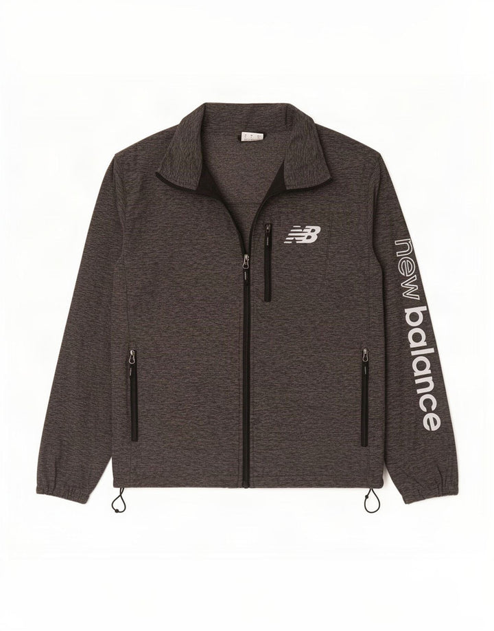 New Balance Mens Graphic Tracksuit Top Jacket Small Grey Flecked Polyester
