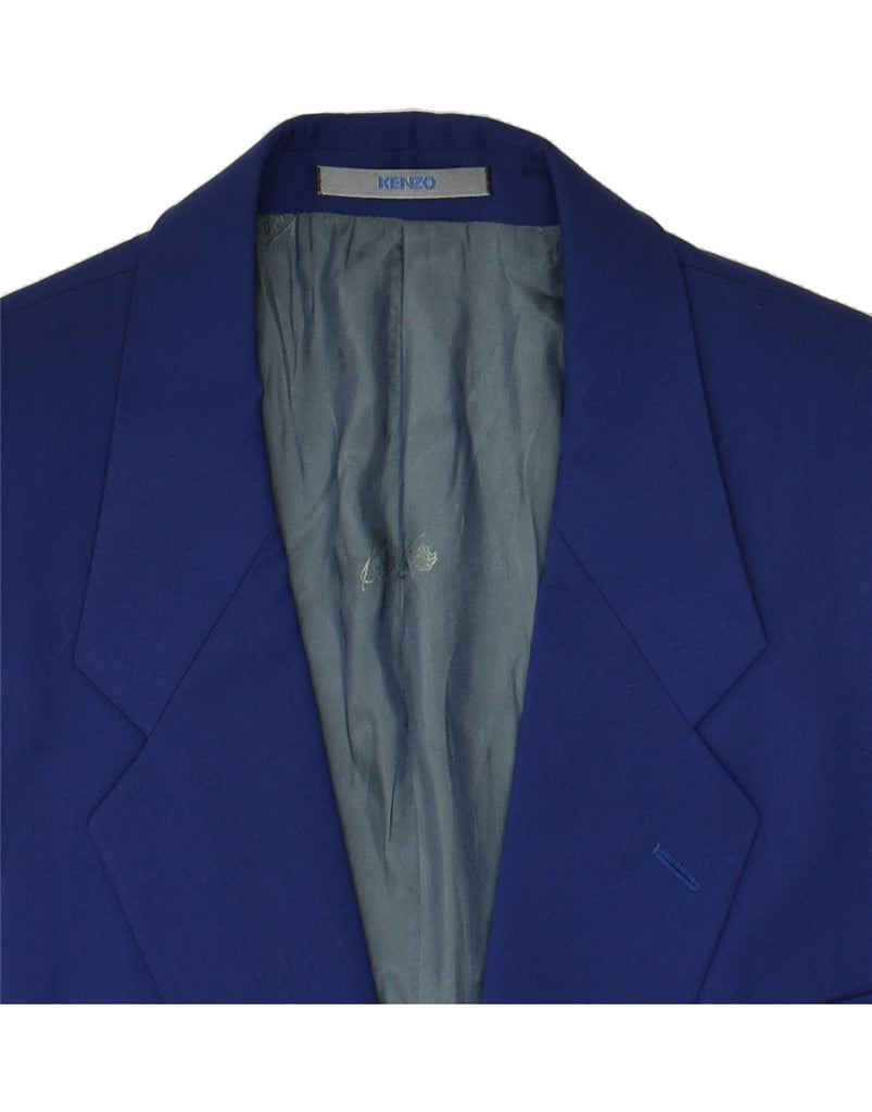 KENZO Mens 2 Button Blazer Jacket IT 48 Medium Blue Wool | Vintage Kenzo | Thrift | Second-Hand Kenzo | Used Clothing | Messina Hembry 