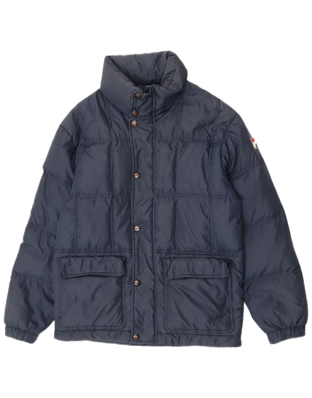 Fila Mens Hooded Padded Jacket IT 44 XS Navy Blue Nylon