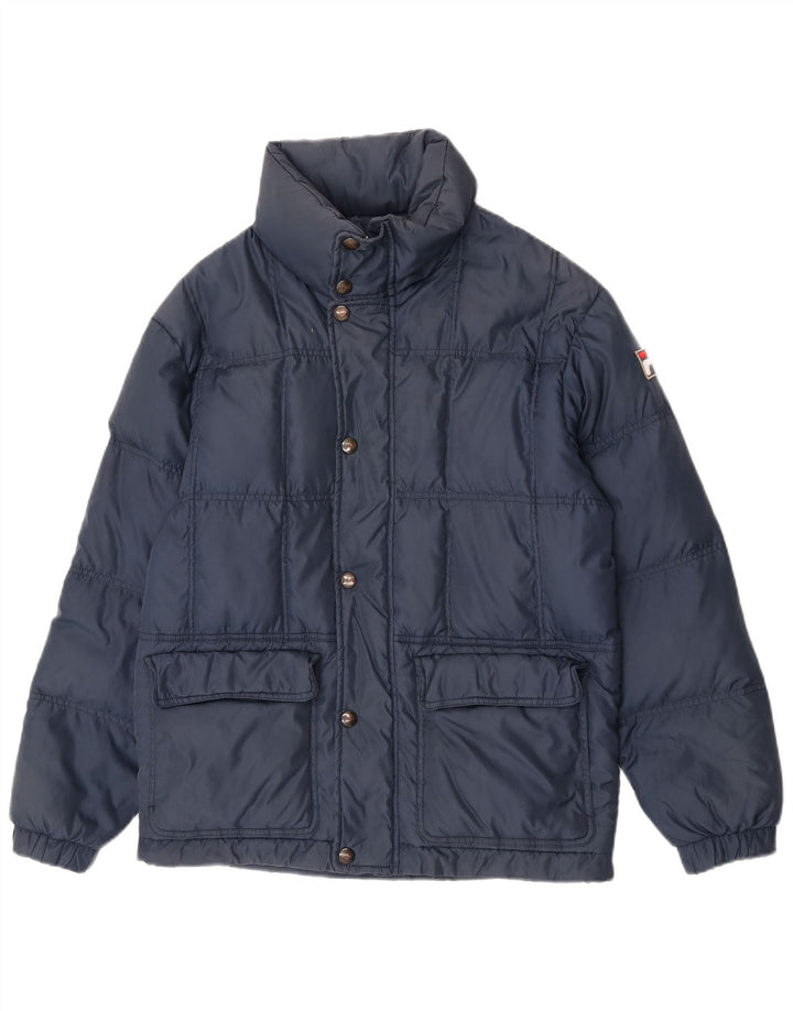 Fila Mens Hooded Padded Jacket IT 44 XS Navy Blue Nylon