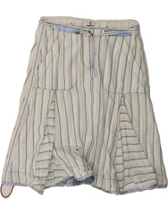 MURPHY & NYE Womens A-Line Skirt W28 Medium White Striped Linen