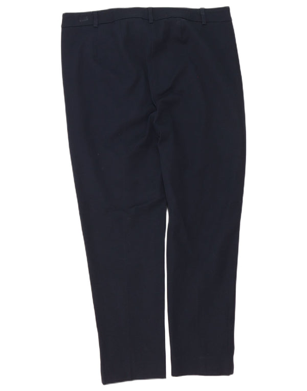 Marks & Spencer Womens Straight Suit Trousers UK 14 Large W34 L27 Navy Blue