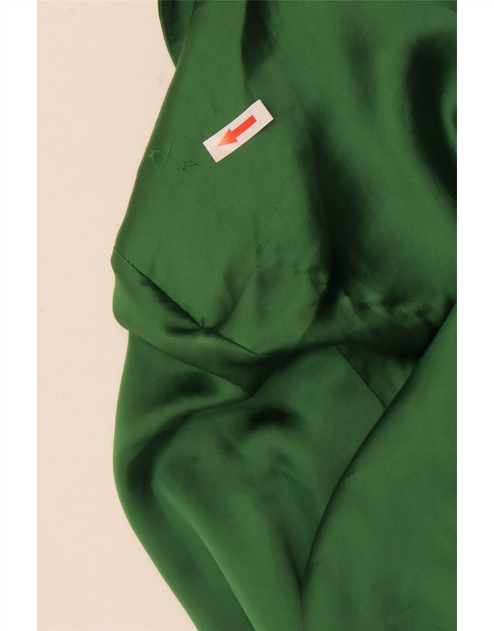 Zara Womens Long Sleeve Shirt Dress UK 12 Medium Green Polyester