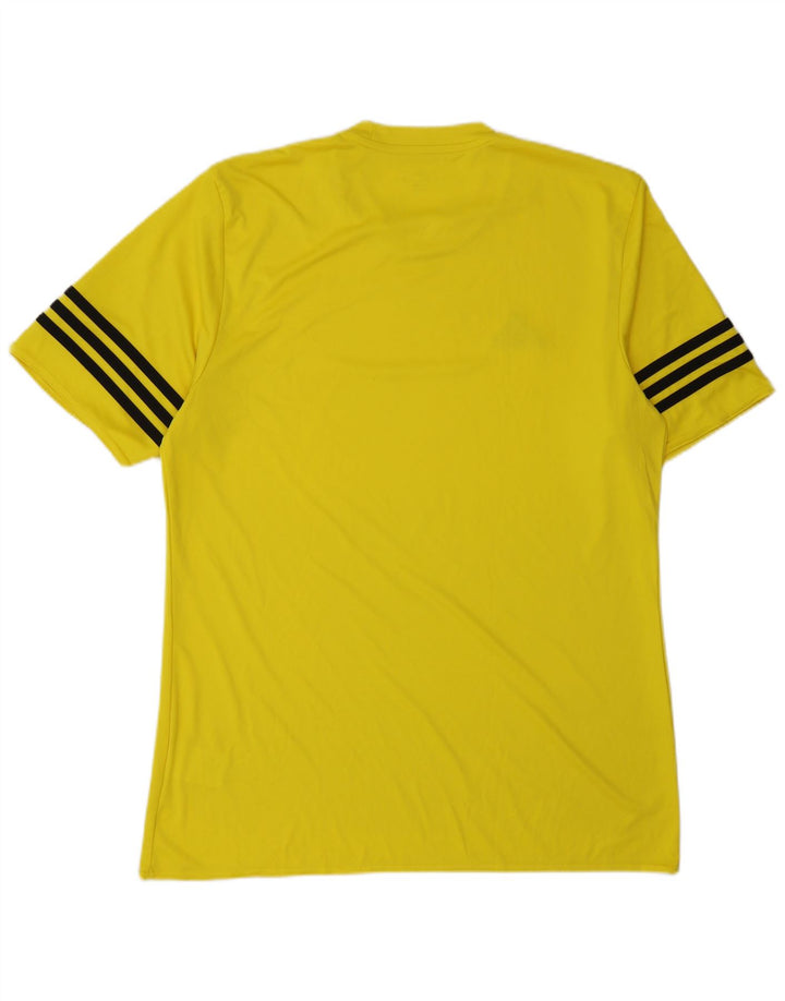 ADIDAS Mens Climalite T-Shirt Top Large Yellow Polyester