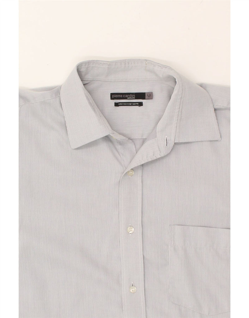 PIERRE CARDIN Mens Shirt Size 40 Medium Grey Pinstripe Cotton | Vintage Pierre Cardin | Thrift | Second-Hand Pierre Cardin | Used Clothing | Messina Hembry 