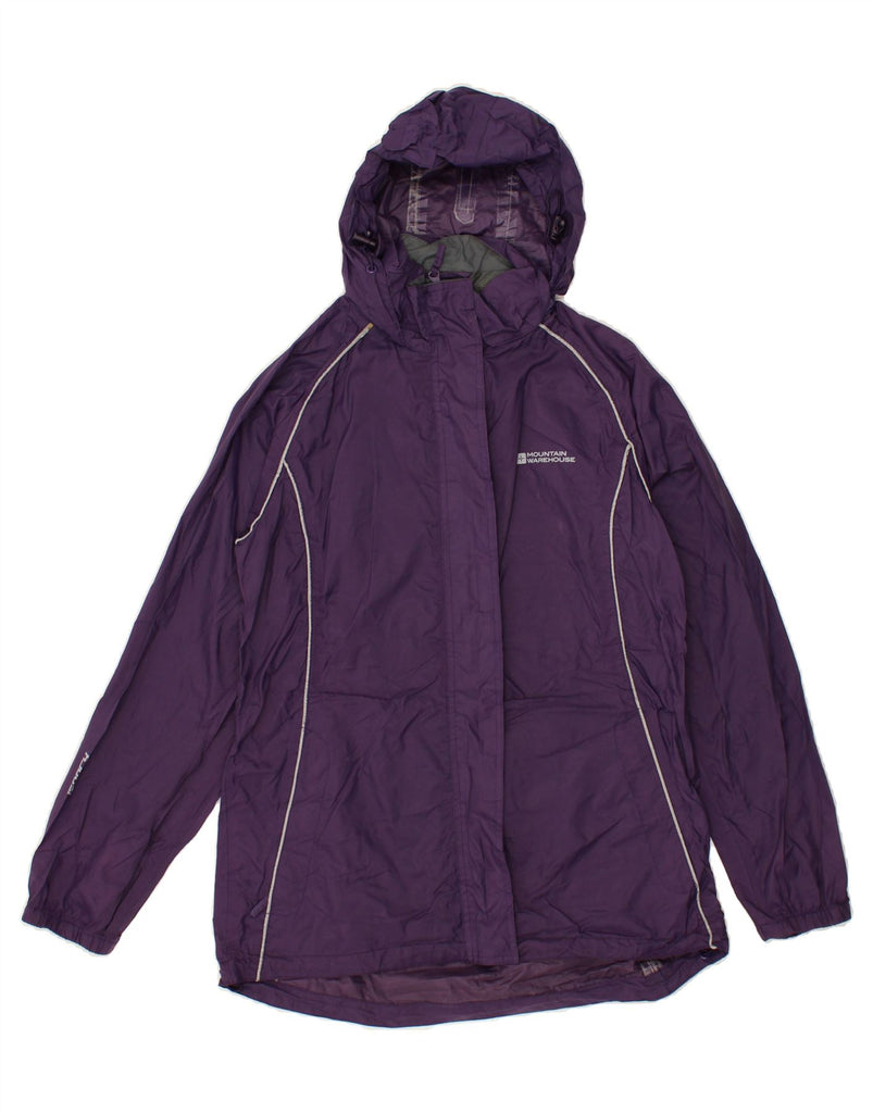 MOUNTAIN WAREHOUSE Womens Hooded Rain Jacket UK 12 Medium Purple Nylon Vintage Mountain Warehouse and Second-Hand Mountain Warehouse from Messina Hembry 