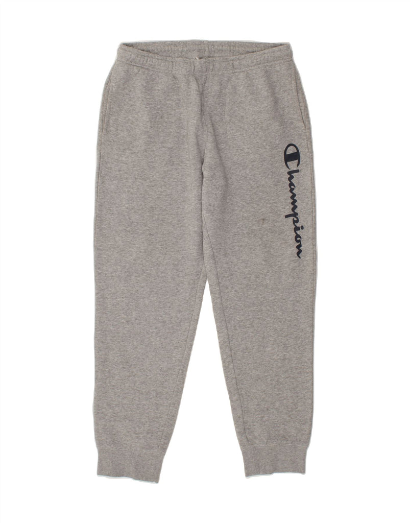 CHAMPION Mens Graphic Tracksuit Trousers Joggers Large Grey Vintage Champion and Second-Hand Champion from Messina Hembry 
